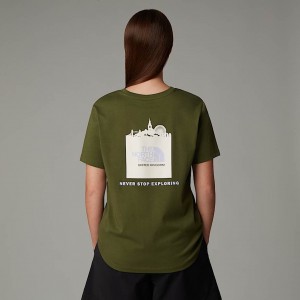 Camiseta The North Face UK Redbox Feminino Verdes | NF0A40S5I
