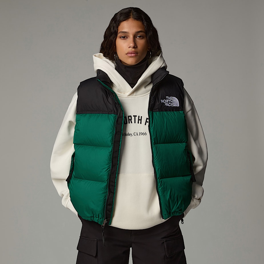Colete de Penas The North Face 1996 Retro Nuptse Feminino Verdes | NF0A38W0A