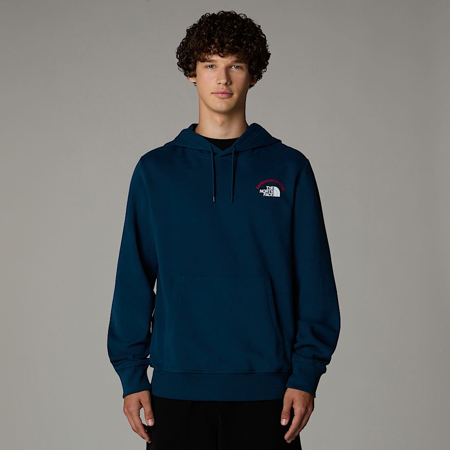 Moletom com Capuz The North Face Expedition System Graphic Masculino Azul Marinho | NF0A78C7S