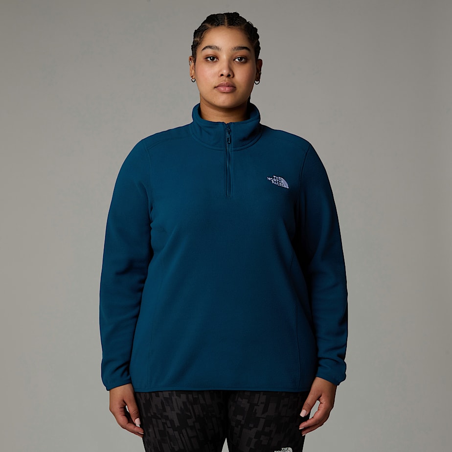 Pulôver The North Face Plus Size 100 Glacier 1/4 Zip Fleece Feminino Azul Marinho | NF0A26S1C